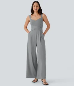 Jumpsuits<HALARA U Back Sleeveless Casual Jumpsuit with Pockets
