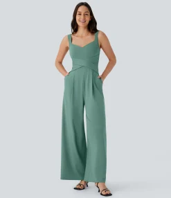 Jumpsuits<HALARA U Back Sleeveless Casual Jumpsuit with Pockets