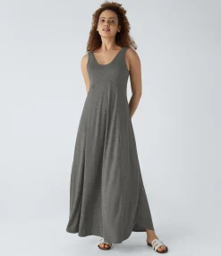 Maxi & Midi Dresses|Dresses<HALARA U Neck Backless Split Flowy Maxi Casual Tank Dress