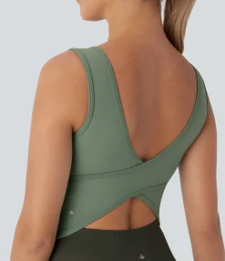 Tank Tops & Camis|Tank Tops<HALARA U Neck Crossover Dance Tank Top-D/DD/DDD/F Cups