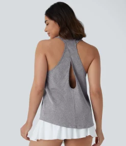 Tank Tops & Camis|Tank Tops<HALARA U Neck Cut Out Pickleball Tank Top