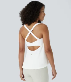 Tank Tops & Camis|Tank Tops<HALARA U Neck Draped 2-in-1 Workout Tank Top