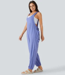 Jumpsuits<HALARA U Neck Drawstring Pockets Casual Jumpsuit