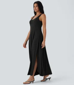Maxi & Midi Dresses|Dresses<HALARA U Neck Flowy Maxi Casual Tank Dress