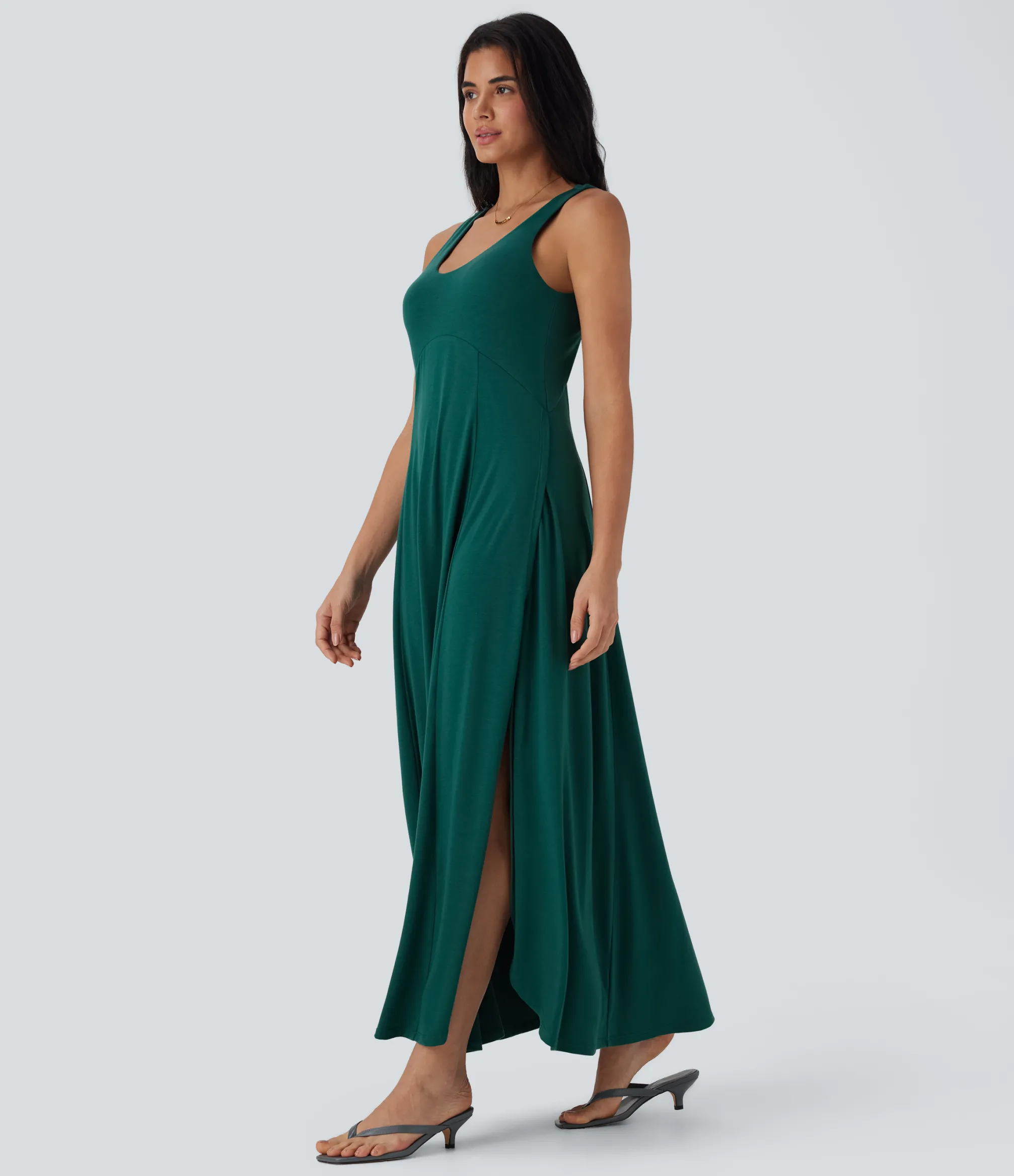 Maxi & Midi Dresses|Dresses<HALARA U Neck Flowy Maxi Casual Tank Dress