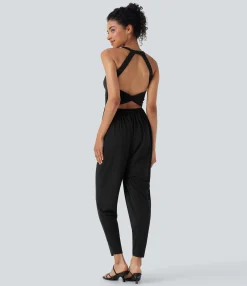 Jumpsuits<HALARA U Neck Harem Casual Jumpsuit with Pockets-Easy Peezy Edition-D/DD/DDD/F Cups
