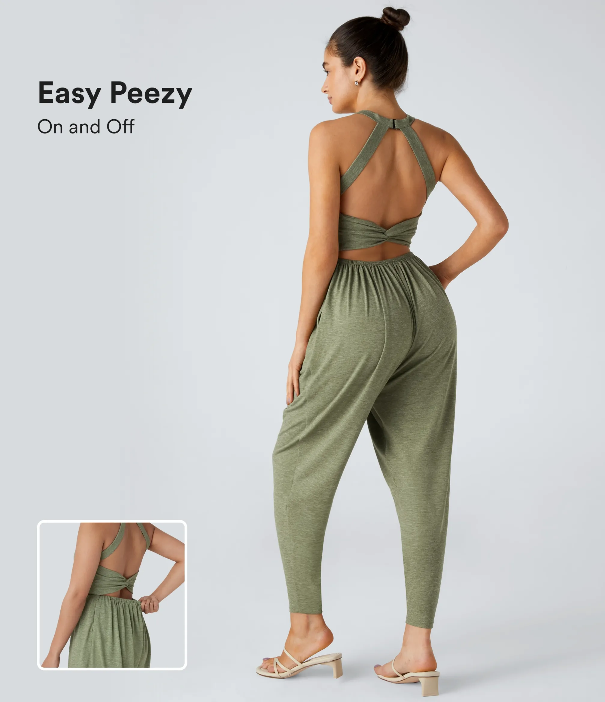 Jumpsuits<HALARA U Neck Pocket Harem Casual Jumpsuit-Easy Peezy Edition