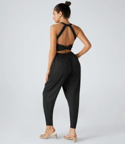 Jumpsuits<HALARA U Neck Pocket Harem Casual Jumpsuit-Easy Peezy Edition