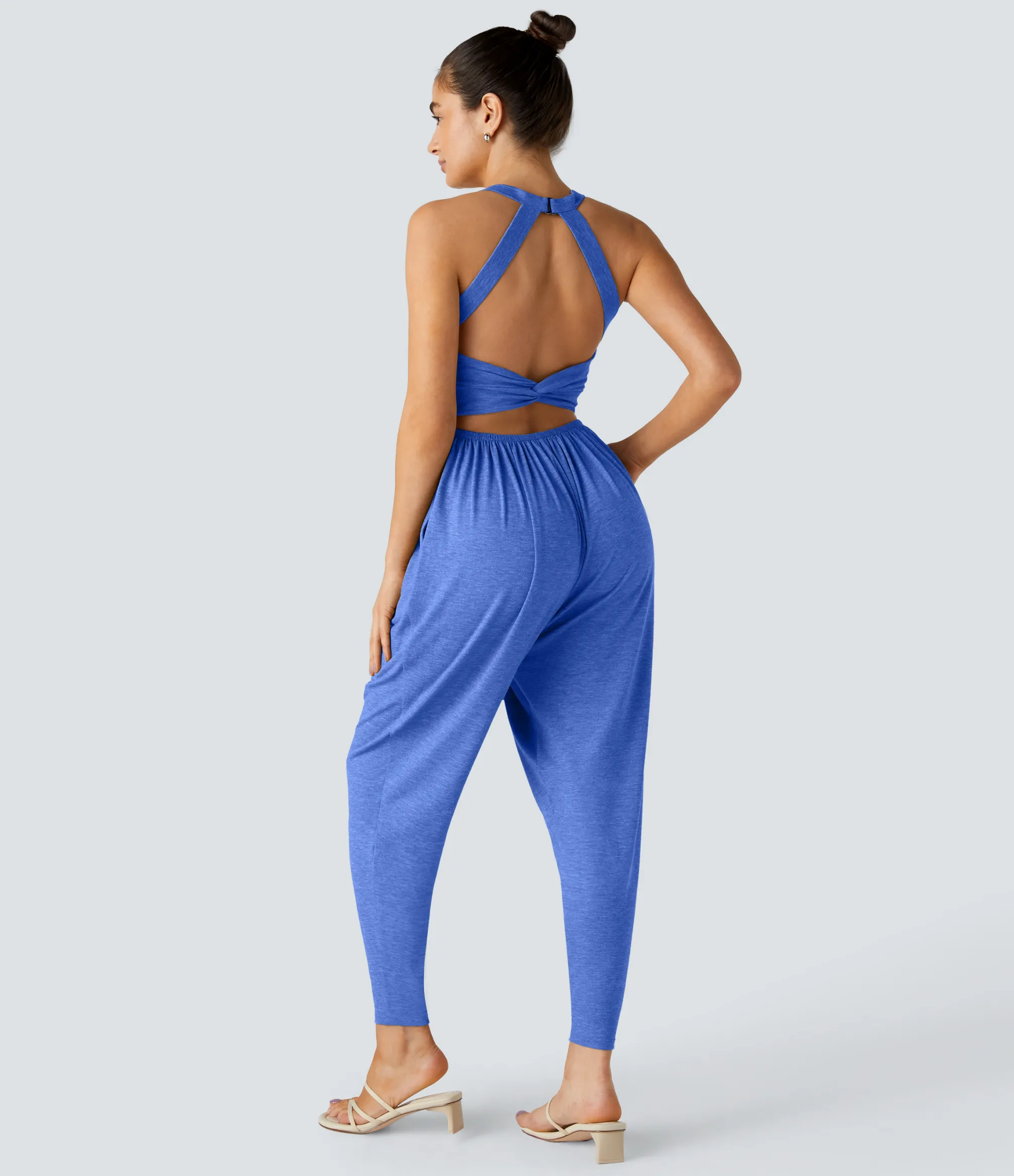 Jumpsuits<HALARA U Neck Pocket Harem Casual Jumpsuit-Easy Peezy Edition