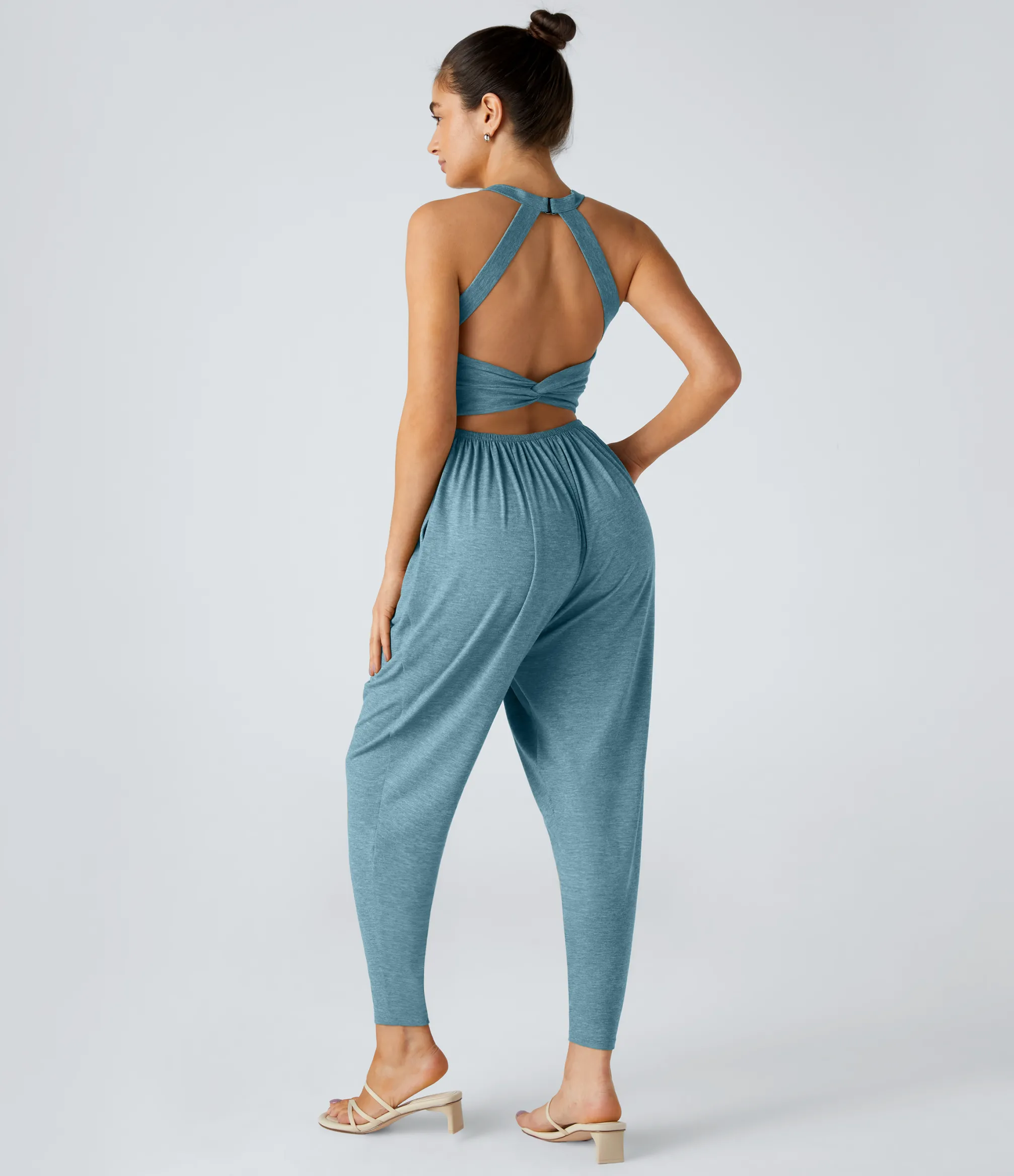 Jumpsuits<HALARA U Neck Pocket Harem Casual Jumpsuit-Easy Peezy Edition