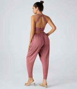 Jumpsuits<HALARA U Neck Pocket Harem Casual Jumpsuit-Easy Peezy Edition