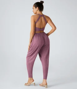 Jumpsuits<HALARA U Neck Pocket Harem Casual Jumpsuit-Easy Peezy Edition