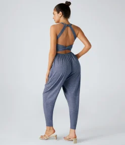 Jumpsuits<HALARA U Neck Pocket Harem Casual Jumpsuit-Easy Peezy Edition