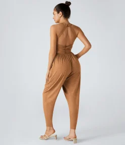 Jumpsuits<HALARA U Neck Pocket Harem Casual Jumpsuit-Easy Peezy Edition