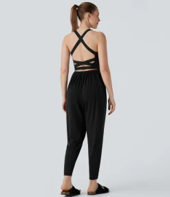 Jumpsuits<HALARA U Neck Pocket Harem Casual Jumpsuit-Easy Peezy