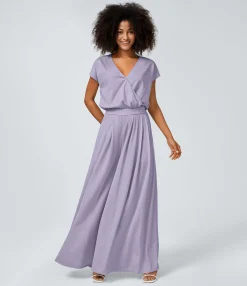 Jumpsuits<HALARA V Neck Short Sleeve Side Pocket Wide Leg Flowy Waffle Casual Jumpsuit