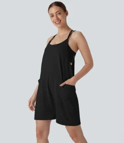 Jumpsuits<HALARA V Neck Sleeveless Pocket Casual Slip Jumpsuit