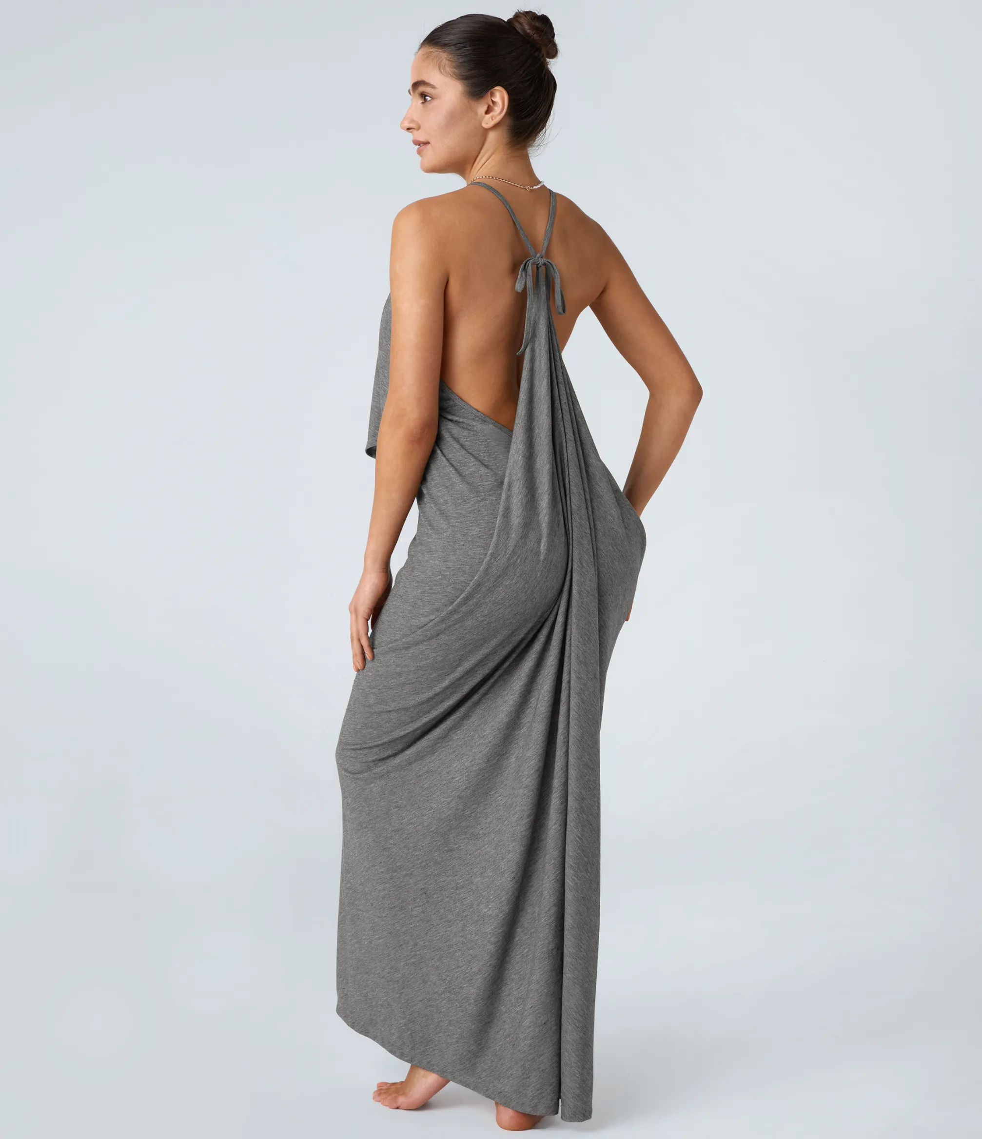 Maxi & Midi Dresses|Dresses<HALARA V Neck Tie Back Ruched Maxi Slip Dress