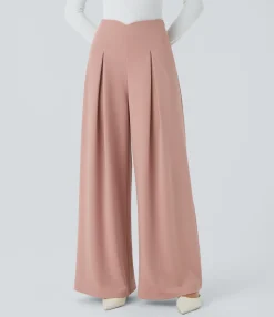 Pants|High-Waisted Pants<HALARA V Shaped High Waisted Wide Leg Work Pants