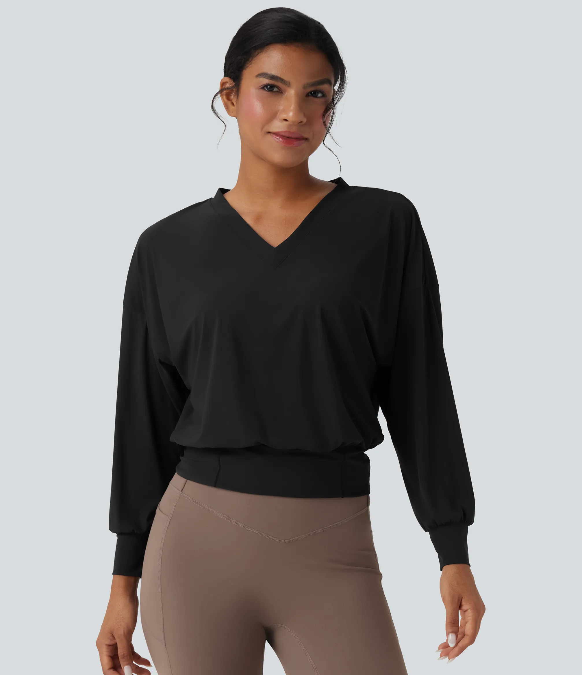 Sports Tops|Sports Tops<HALARA V-neck Oversized Cool Touch Quick Dry Yoga Sports Top
