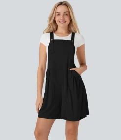 Jumpsuits<HALARA Waffle Casual Shortalls with Pockets