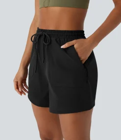 Active Shorts|Shorts<HALARA Water Repellent High Waisted Drawstring Hiking Shorts With Side Zipper Pockets
