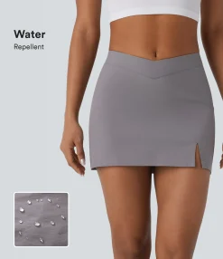 Mini Skirts|Casual Skirts<HALARA Water Repellent Low Rise V Shaped Pocket Twill Mini Casual Skirt