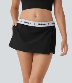 Active Skirts|Skirts<HALARA Water Repellent Mid Rise Foldover Twill Mini Tennis Skort with Pockets