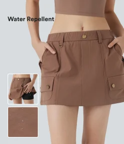 Skirts<HALARA Water Repellent Mid Rise 2-in-1 Mini Hiking Skirt with Pockets