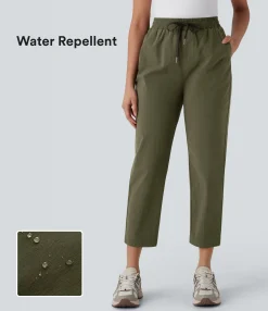 Pants<HALARA Water Repellent Mid Rise Drawstring Pockets Ripstop Hiking Pants