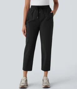 Pants<HALARA Water Repellent Mid Rise Drawstring Pockets Ripstop Hiking Pants