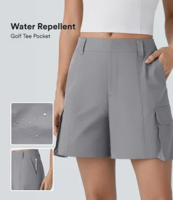 Active Shorts|Shorts<HALARA Water Repellent Mid Rise Pockets Twill Golf Cargo Shorts-Golf Tee Pocket