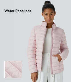 Jackets & Outerwear<HALARA Water Repellent Stand Collar Long Sleeve Pockets Zipper Slim Casual Puffer Padded Jacket