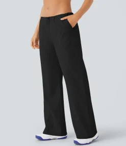 Pants|Straight-Leg Pants<HALARA Water Repellent Wear-Resistant Low Rise Pocket Straight Leg Yoga Pants