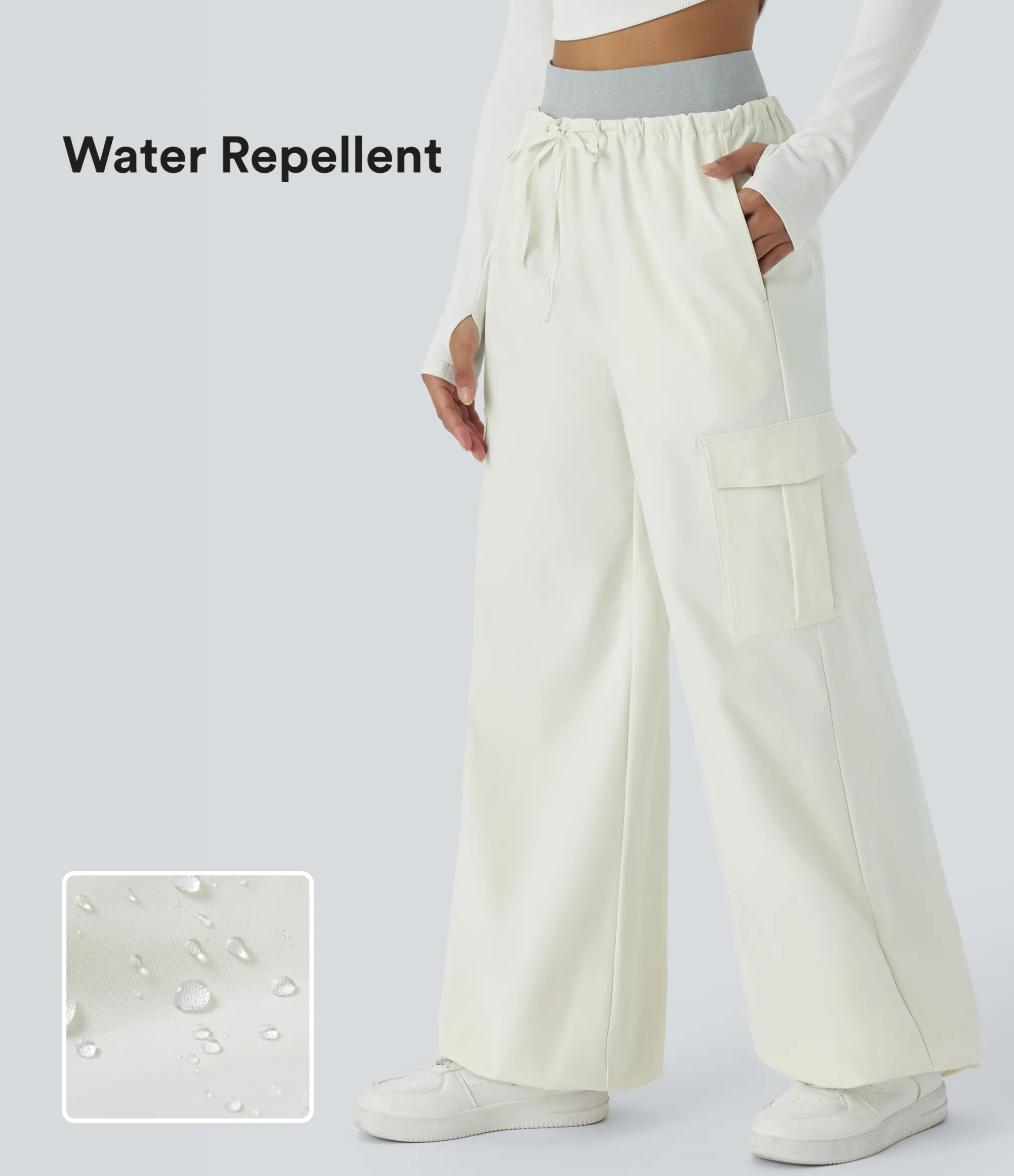 Cargo Pants|Joggers<HALARA Water Repellent Wear-Resistant Double-Layer High Waisted Drawstring Pockets Hiking Cargo Joggers