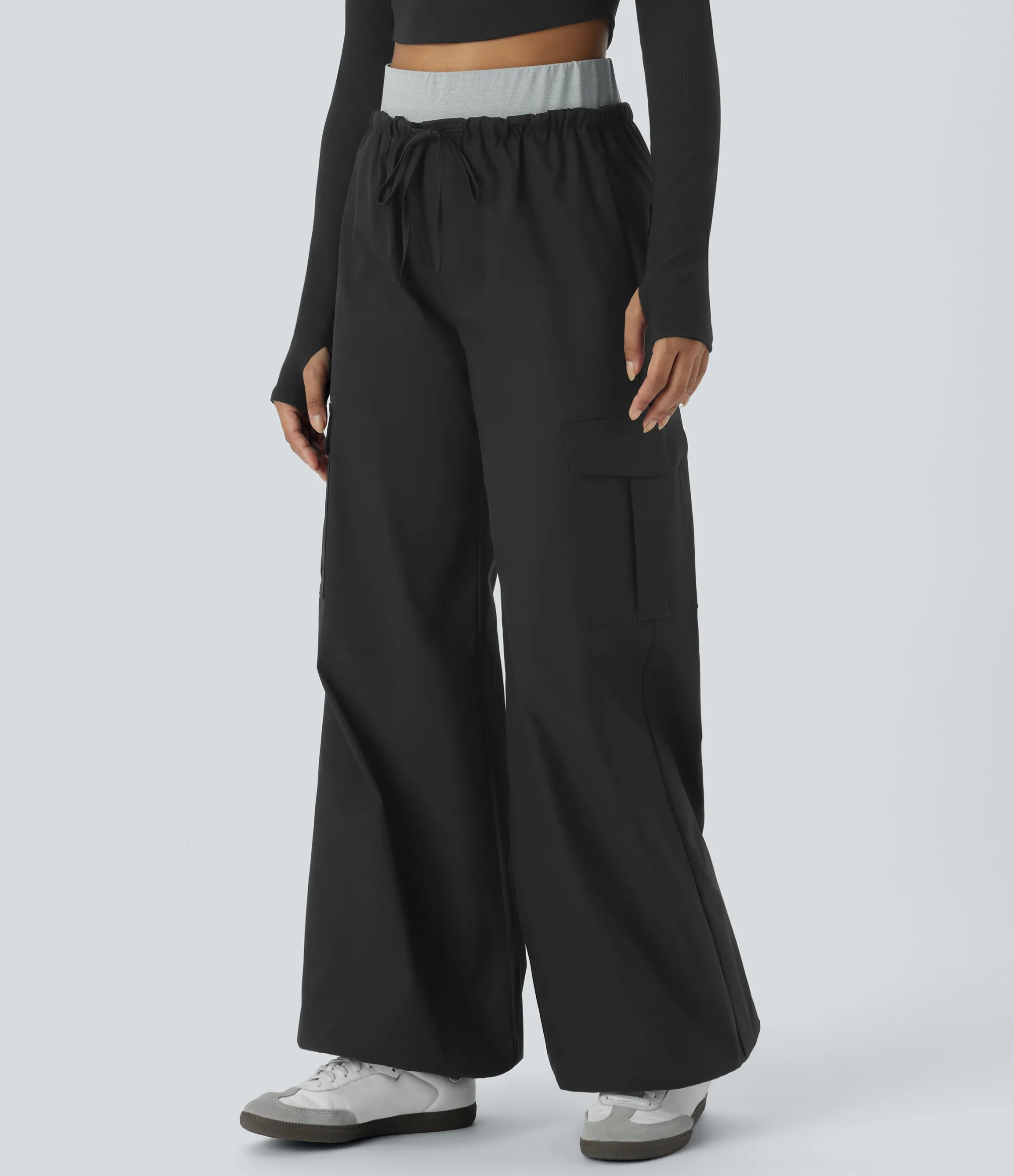 Cargo Pants|Joggers<HALARA Water Repellent Wear-Resistant Double-Layer High Waisted Drawstring Pockets Hiking Cargo Joggers