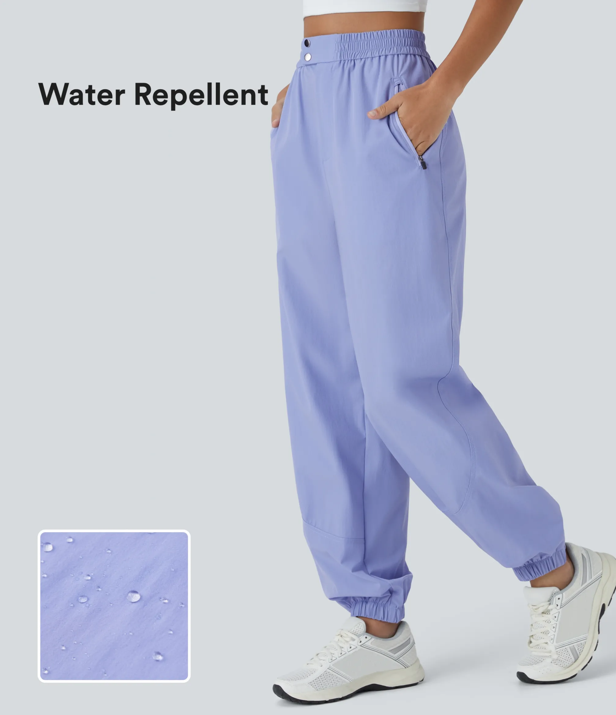 Pants|Joggers<HALARA Water Repellent Wear-Resistant High Waisted Side Zipper Pockets Hiking Joggers
