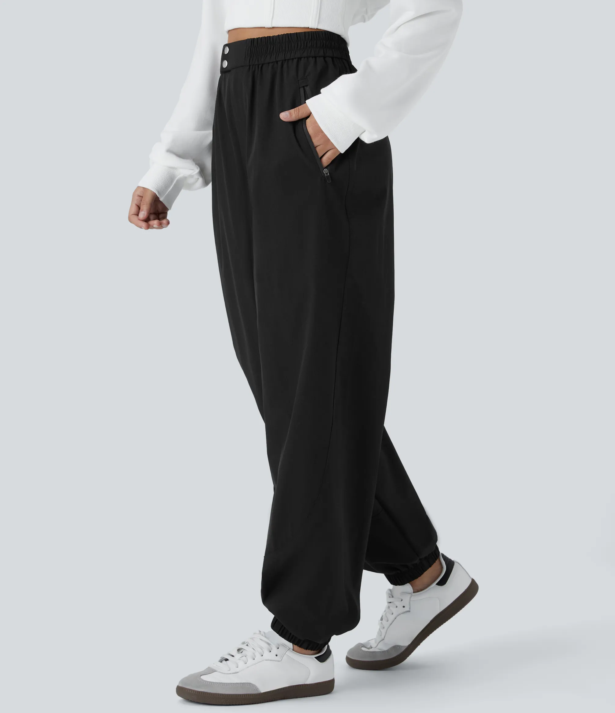 Pants|Joggers<HALARA Water Repellent Wear-Resistant High Waisted Side Zipper Pockets Hiking Joggers
