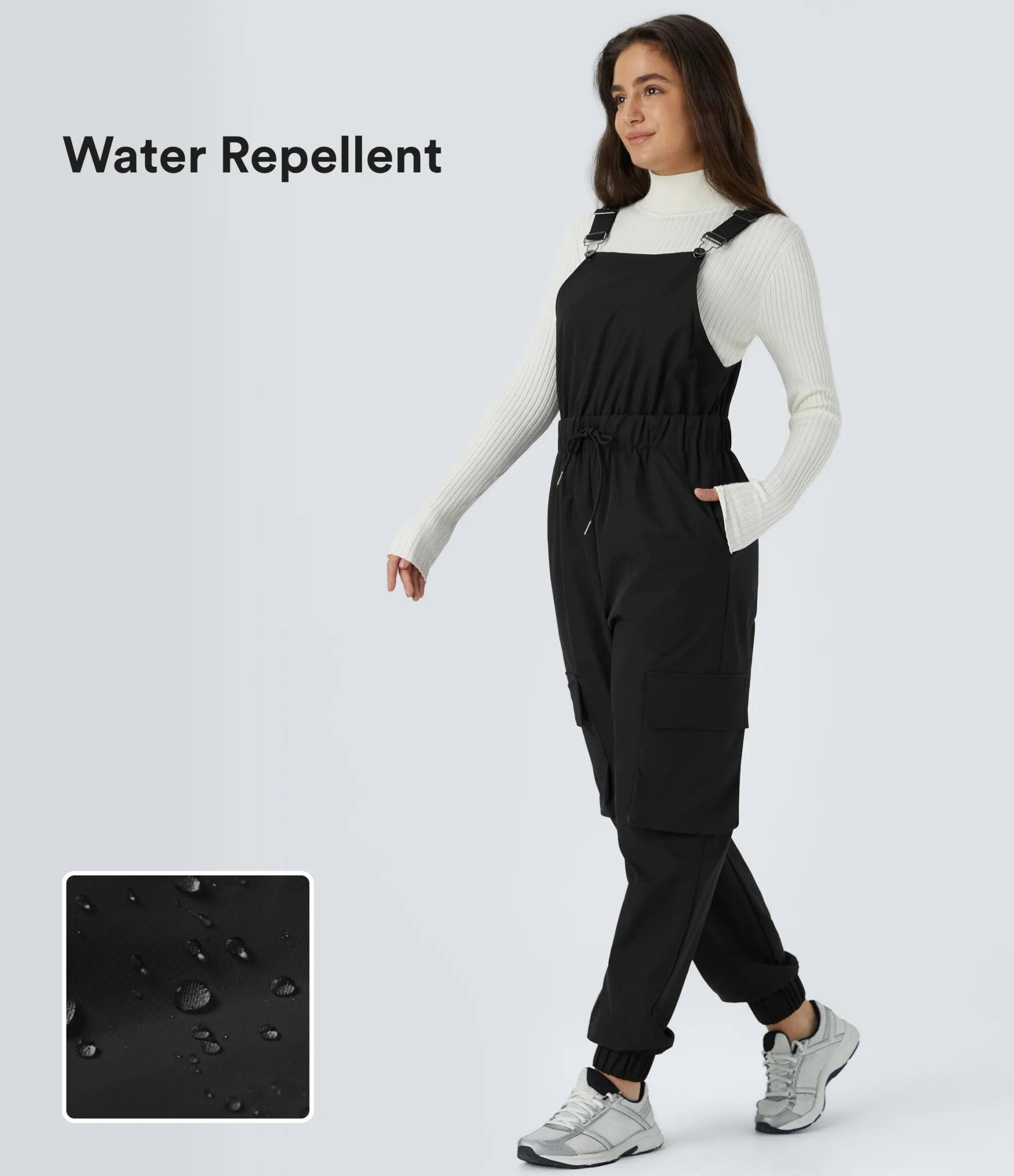 Jumpsuits<HALARA Water Repellent Wear-Resistant Drawstring Pockets Hiking Cargo Jogger Overalls