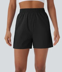 Active Shorts|Shorts<HALARA Water Repellent Wear-Resistant High Waisted Inside Drawstring Multiple Zipper Pockets Hiking Shorts