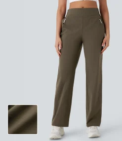 Pants|Straight-Leg Pants<HALARA Wear-Resistant Mid Rise Pocket Straight Leg Dance Pants