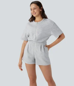 Jumpsuits<HALARA Zipper Cut Out Drawstring Pocket Yoga Jumpsuit
