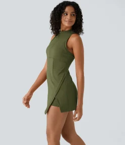 Mini Dresses|Active Dresses<HALARA Zipper RacerPocket 2-Piece Mini Tennis Active Dress